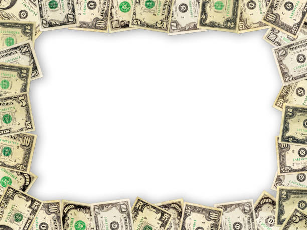 istock Frame from the dollars isolated on the white 657862326