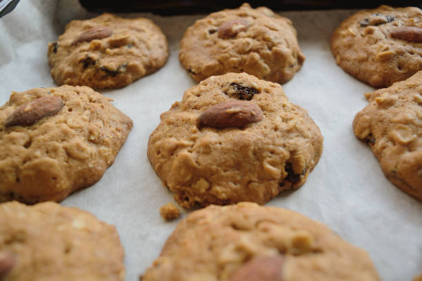 istock Oats cookies with almond on top 657868122