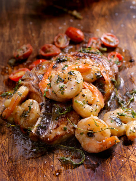 istock Grilled Pork Chop with Shrimp Scampi 657869246