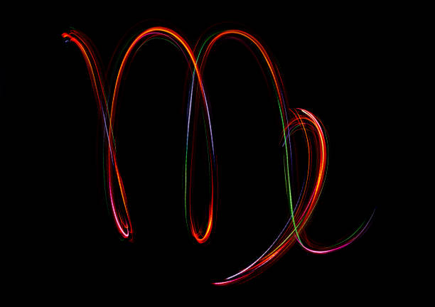 istock Zodiac sign from led light on black background. 657871436