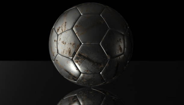 istock Gold soccer ball on various material and background, 3d rendering 657877830