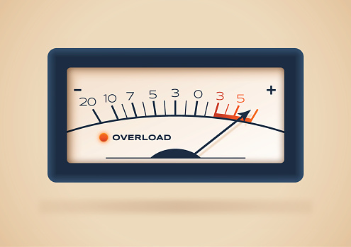 Overload retro gauge concept illustration.
