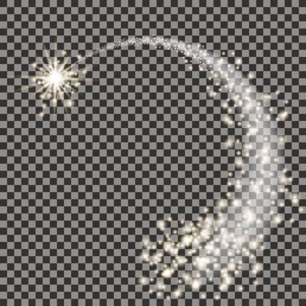 ilustrações de stock, clip art, desenhos animados e ícones de stardust trail. glitter particles effect - decorative ornament flash