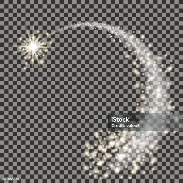 Stardust Trail Glitter Particles Effect Stock Illustration - Download Image Now - Meteor, Vector, Night