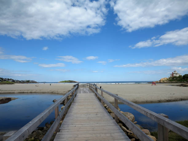istock Wood Bridge over Stream at Good Harbor Beach, Gloucester, Massachusetts 657885588
