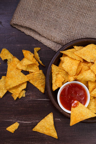 istock Nachos chips. Delicious salty tortilla snack. 657890766
