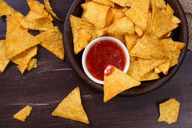istock Nachos chips. Delicious salty tortilla snack. 657890816