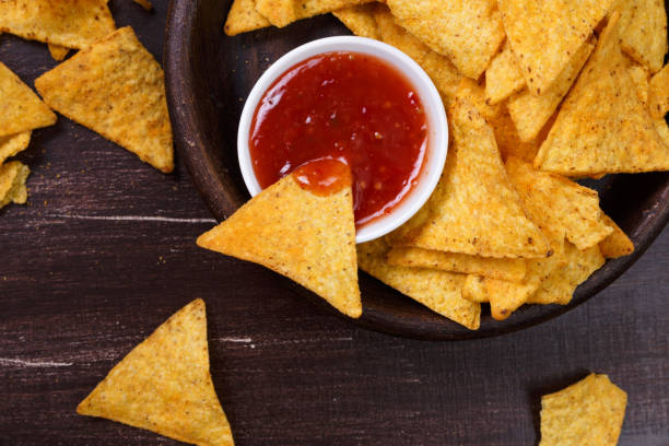 istock Nachos chips. Delicious salty tortilla snack. 657890846
