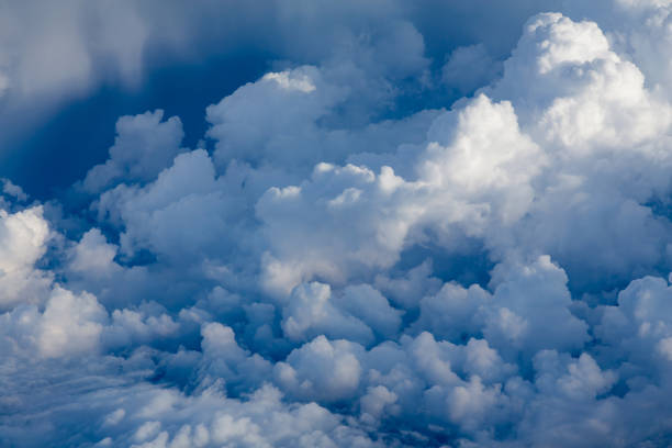 istock Blue sky and white clouds over the air 657893830