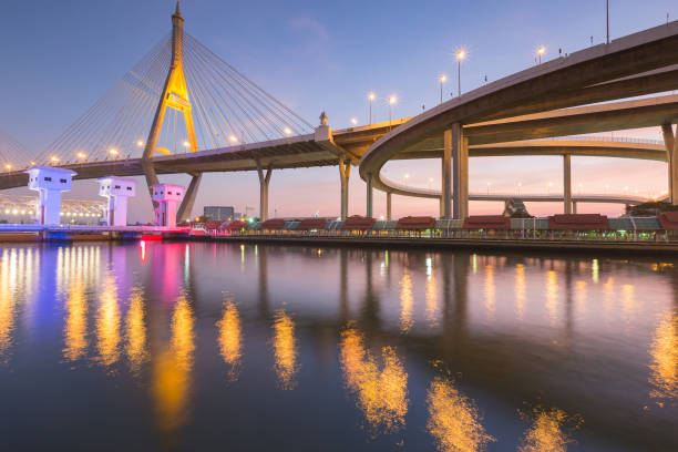 istock Suspension bridge connect to highway 657894054