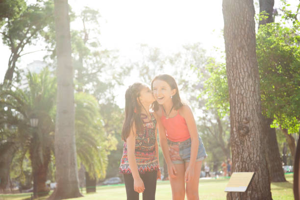 istock Happy little female sibling having fun 657894652