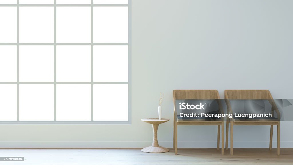 Minimal living room / 3d render image 3d render of living room minimal styles with window Apartment Stock Photo