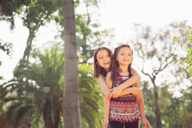 istock Happy little female sibling having fun 657895246