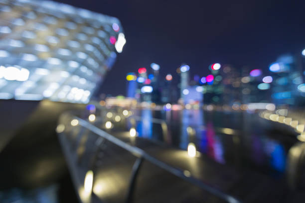 istock Abstract blurred bokeh light Singapore central business downtown 657895992