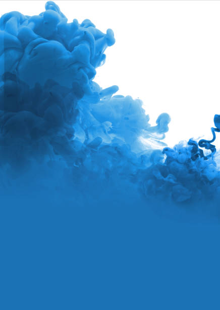 istock Acrylic blue colors and ink in water. Abstract background. 657908358
