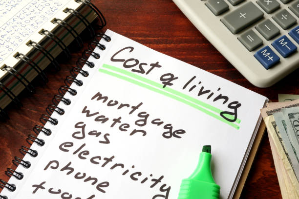 istock Cost of living written in a notebook. 657914580