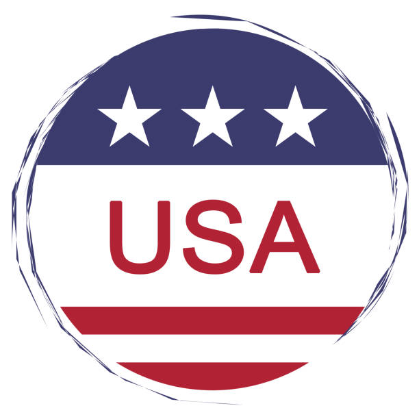 istock Patriotic Badge: USA Button With US Flag, illustration on white 657914790
