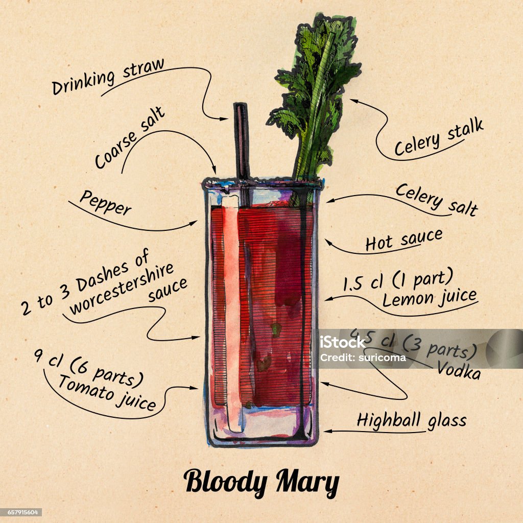 Cocktail Bloody Mary Stock Illustration - Download Image Now ...