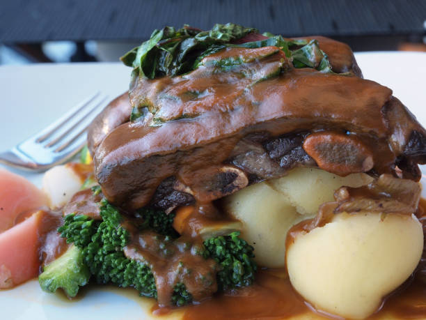 istock Braised short ribs served on a plate in a restaurant 657918268