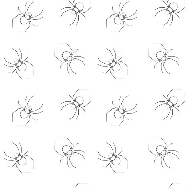 Vector illustration of Spiders vector seamless patten.