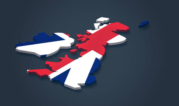 istock United Kingdom 3D map dark background 657933610