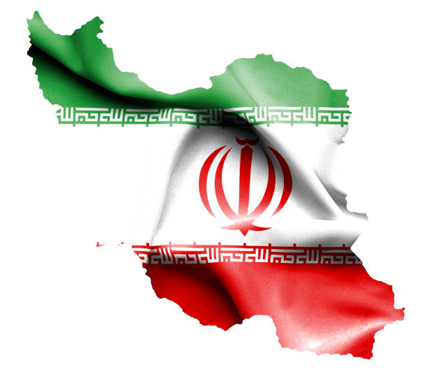 istock Map of Iran with waving flag isolated on white 657939304