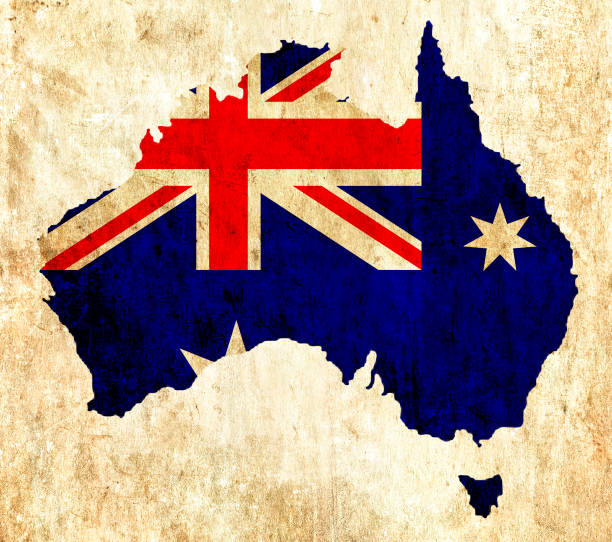 istock Vintage paper map of Australia 657941988