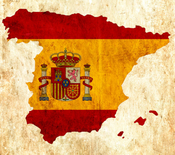 istock Vintage paper map of Spain 657942344