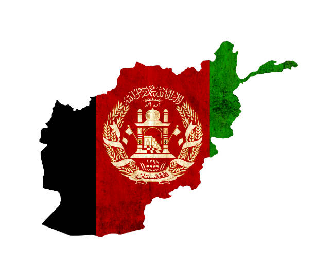 アフガニスタンのビンテージ紙の地図 - flag of afghanistan ストックフォトと画像