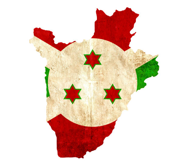 Burundi  3D Map on White Background, Useful for Politics, Elections, Travel, News and Sports Events