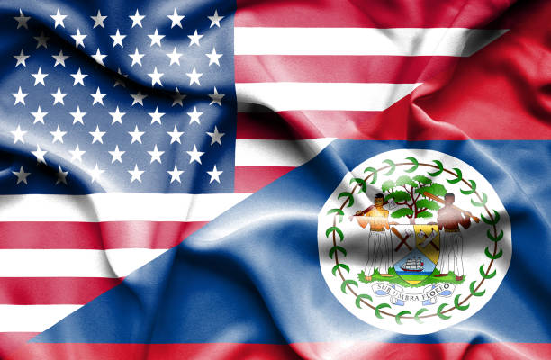 istock Waving flag of Belize and USA 657942992