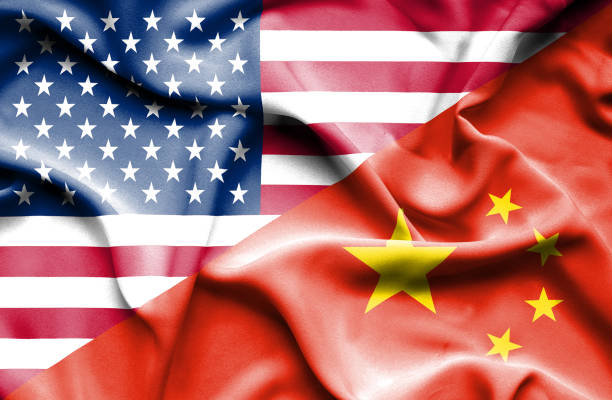 istock Waving flag of China and USA 657943040