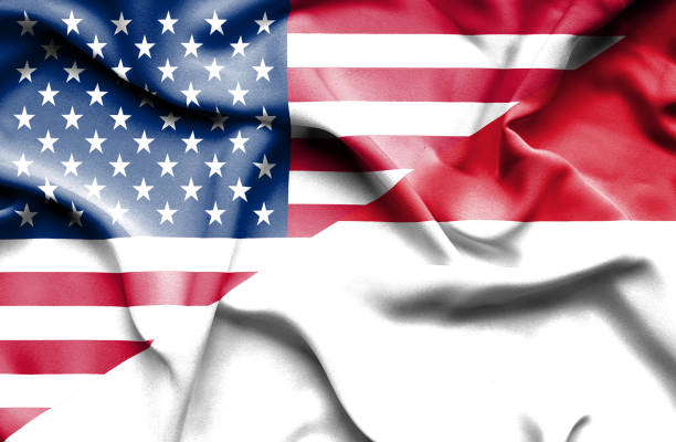 istock Waving flag of Monaco and USA 657943262