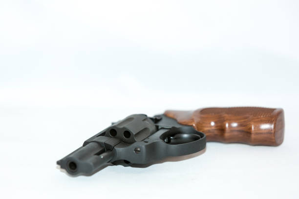istock Pistol with wooden handle 657956026