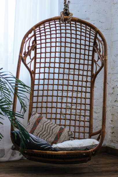 istock Interior with suspension cane-chair 657964822