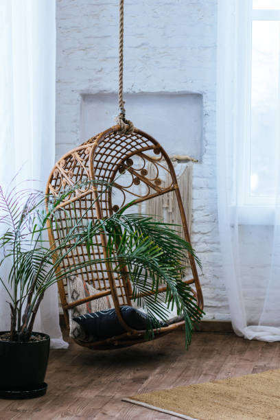 istock Interior with suspension cane-chair 657964864