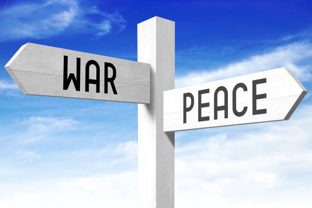 istock Peace, war - wooden signpost 657965996