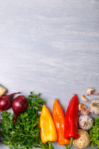 istock Vegetables. Garlic, lettuce salad and pepper. 657968402