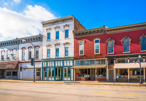 Small town American business retail storefronts