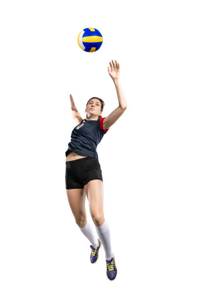 istock Female volleyball player hitting the ball 657983932