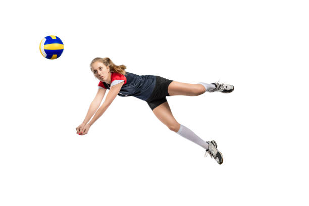istock Female volleyball player hitting the ball 657984060