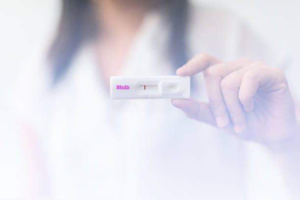 istock Rapid test cassette for Hepatitis B Surface Antibody Test (HBsAb) ,The result showed Negative 658011908