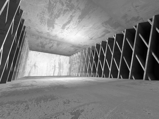 istock Dark basement empty room interior. Concrete walls 658017490