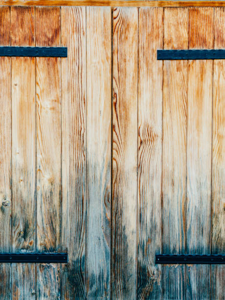 istock Old yellow, brown, red doors. Wood texture 658027598