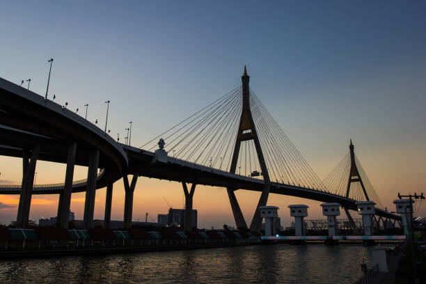 istock Sunset Scene Bhumibol Bridge, Bangkok, Thailand 658032930