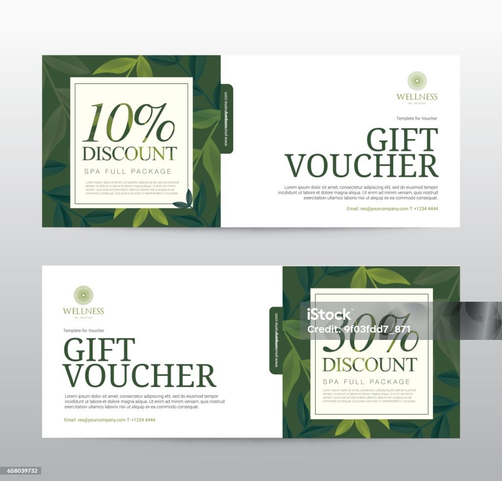 Gift Voucher template for Spa, Hotel Resort, Vector illustration Gift Certificate or Card stock vector