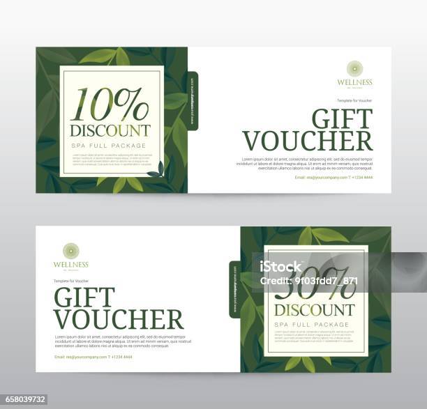 Gift Voucher Template For Spa Hotel Resort Vector Illustration Stock Illustration - Download Image Now
