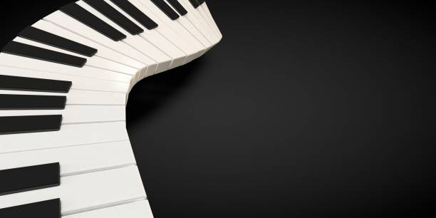 istock 3d render of a piano keyboard in a fluid wavelike movement 658064466