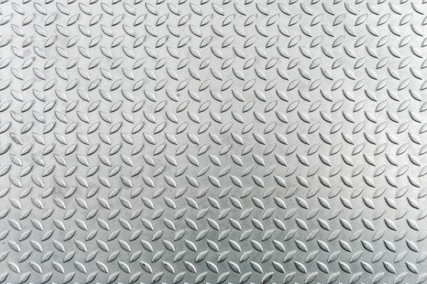 istock Steel checkerplate metal sheet, Metal sheet texture background. 658065228