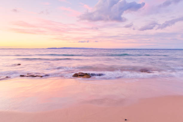 noosas tea tree bay an die sunshine coast in queensland in australien - coastline noosa heads australia landscape stock-fotos und bilder